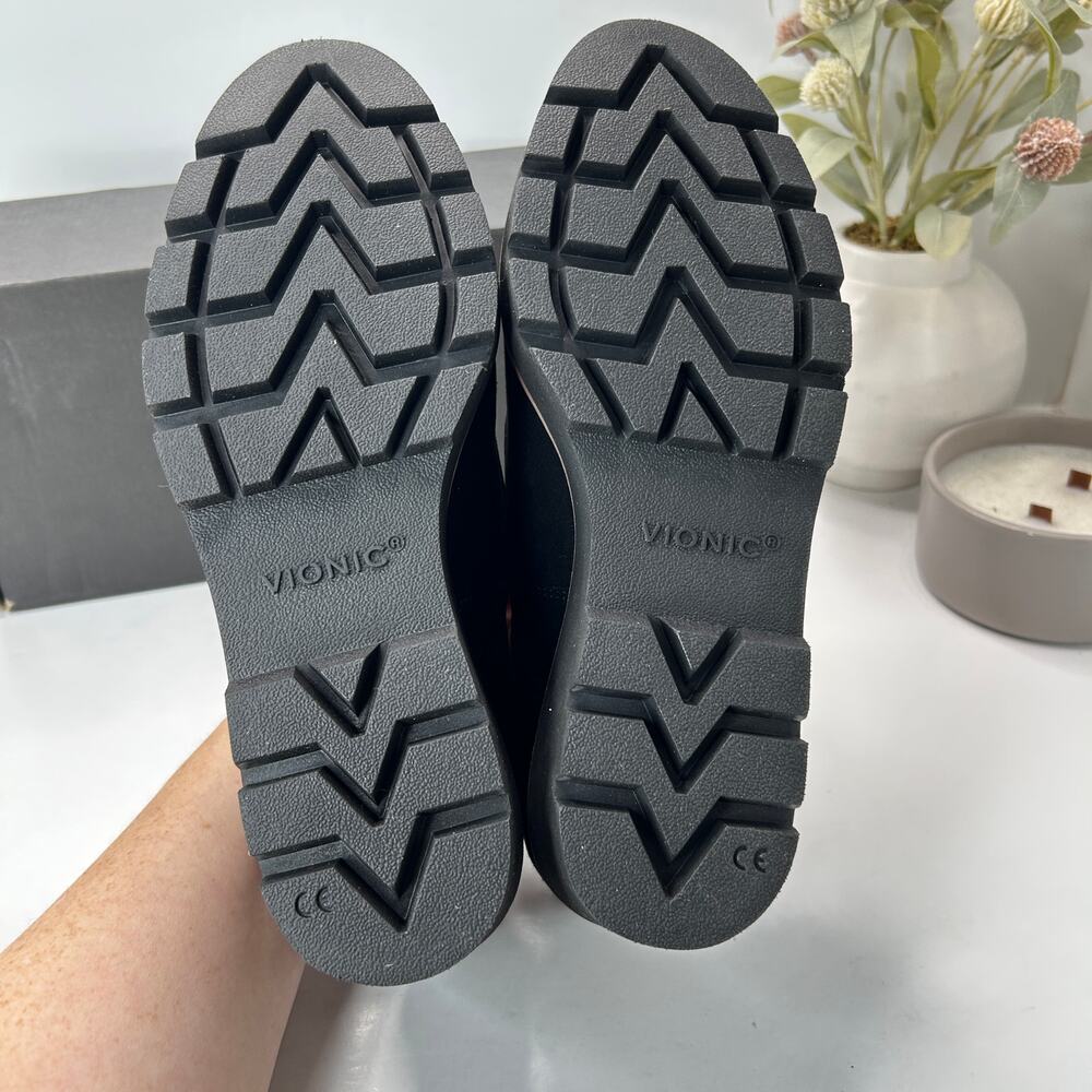Vionic Willa Wedge Loafers Suede Slip On Black Women's 9 NWB Career Minimalist - Picture 10 of 12